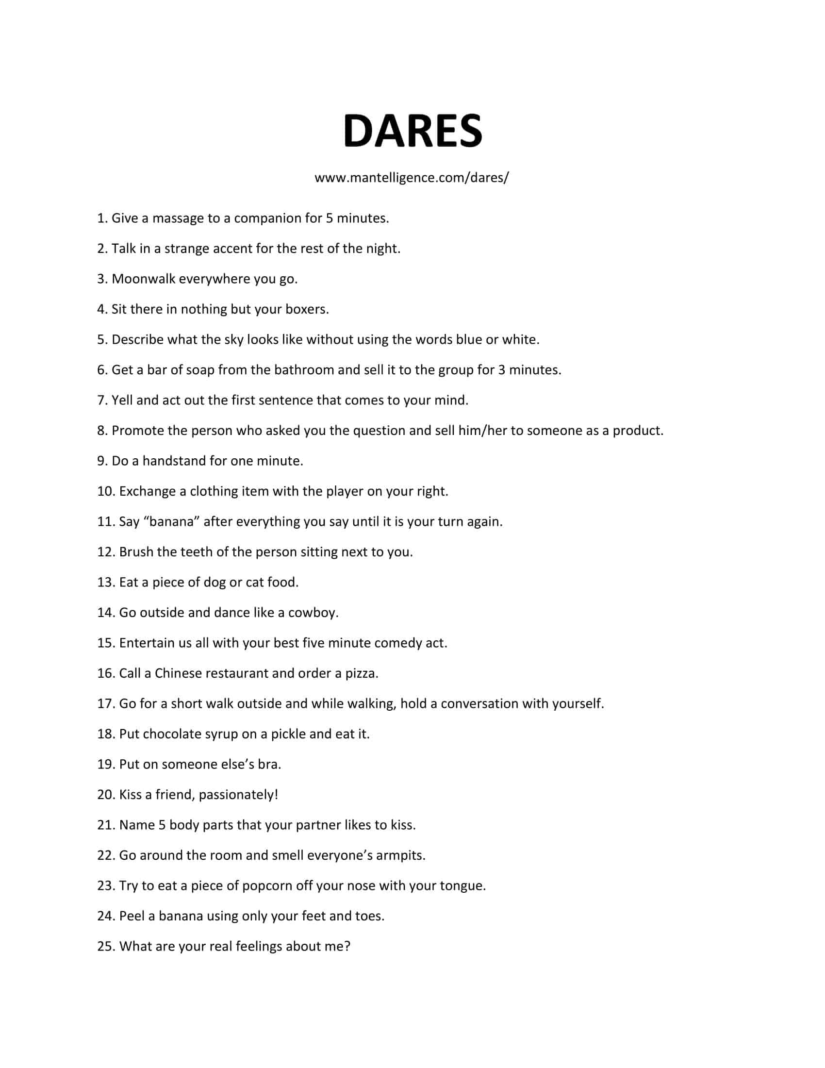 truth or dare questions for adults clean